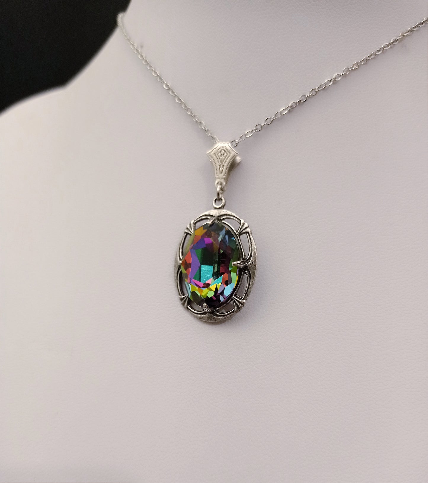 Multi coloured crystal necklace