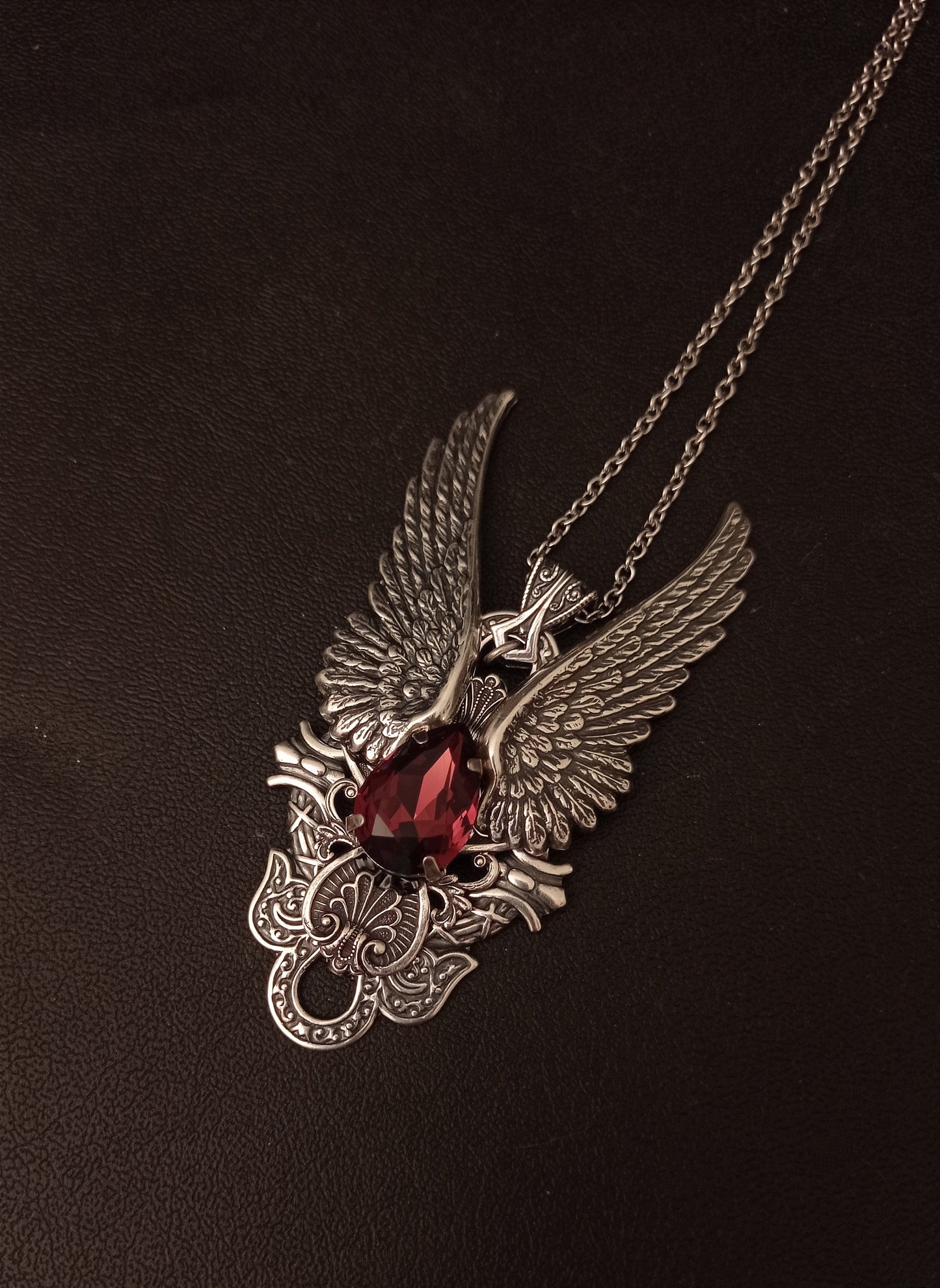 Burgundy Dark Angel Pendant