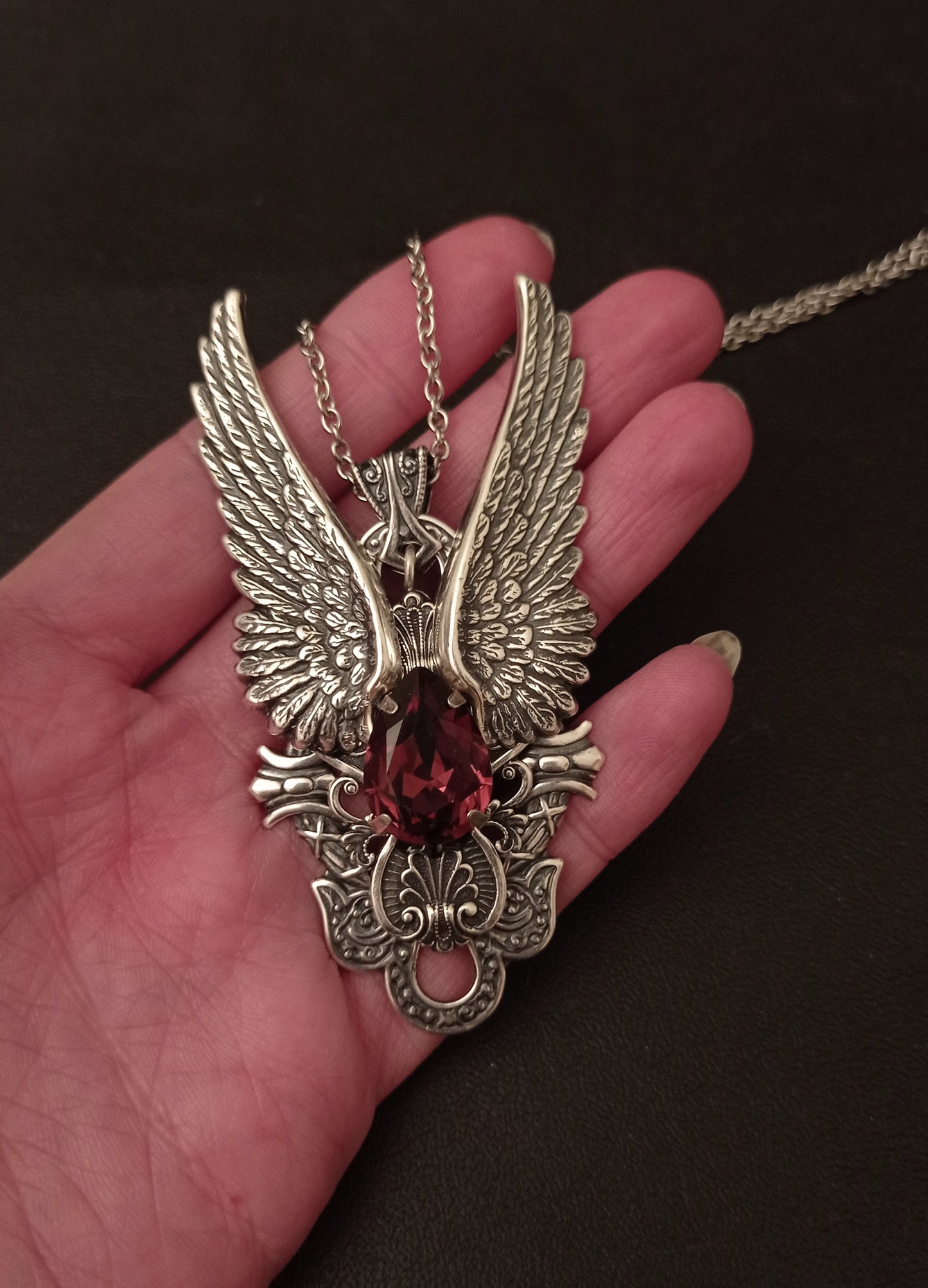 Burgundy Dark Angel Pendant