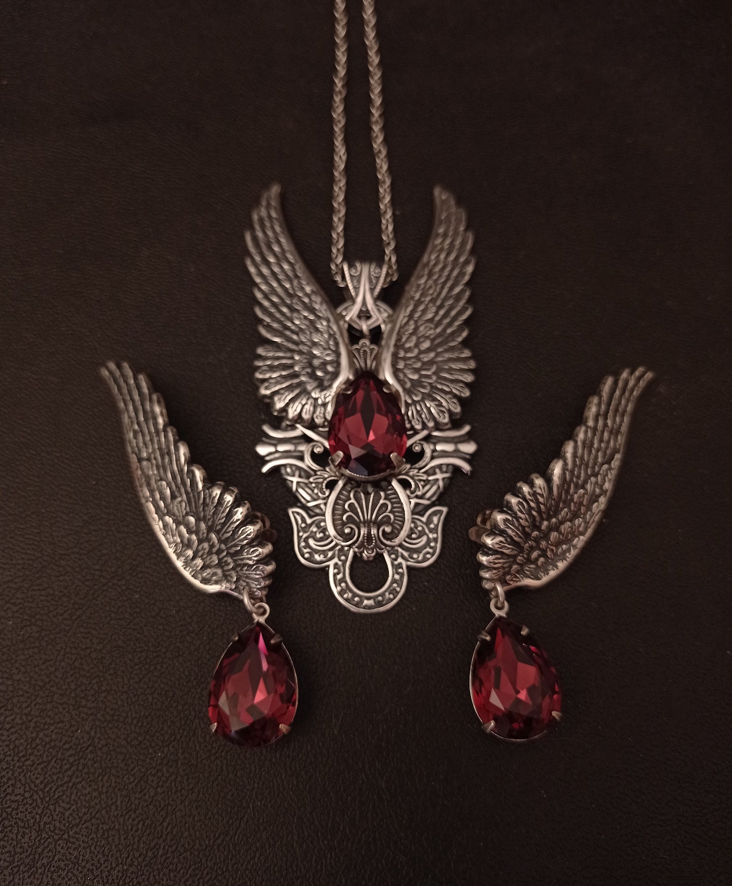 Burgundy Dark Angel Pendant