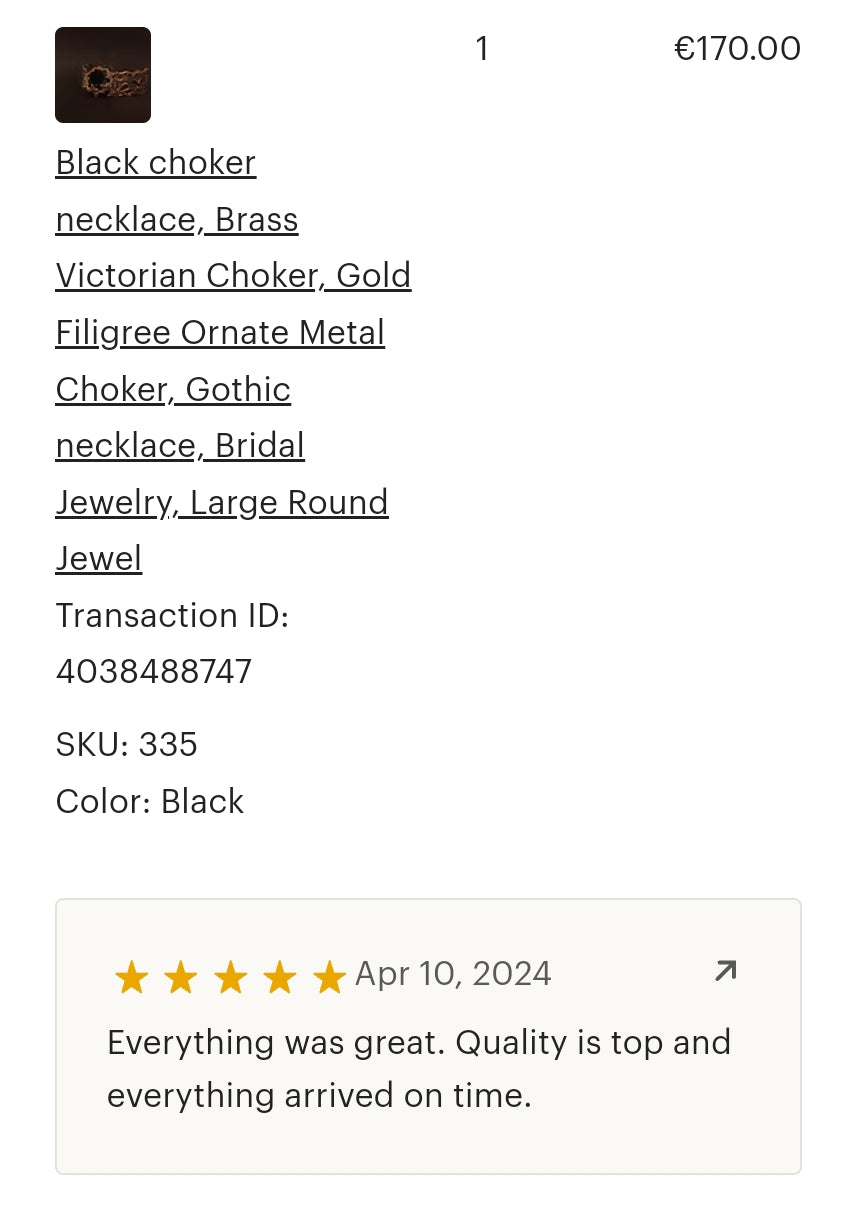 Brass choker with round crystal