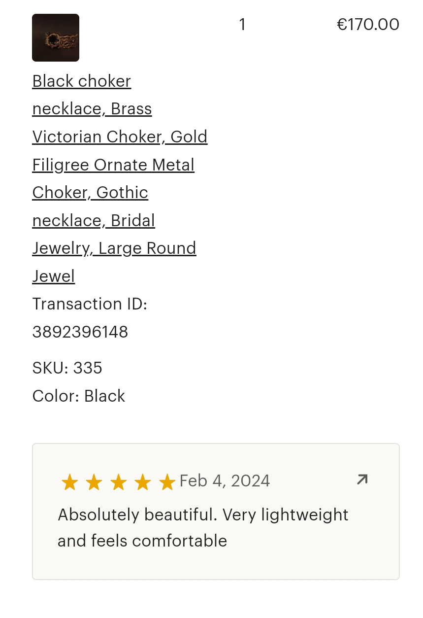 Brass choker with round crystal