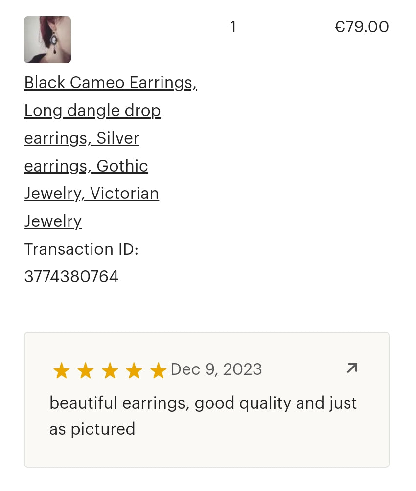 Black Cameo Earrings