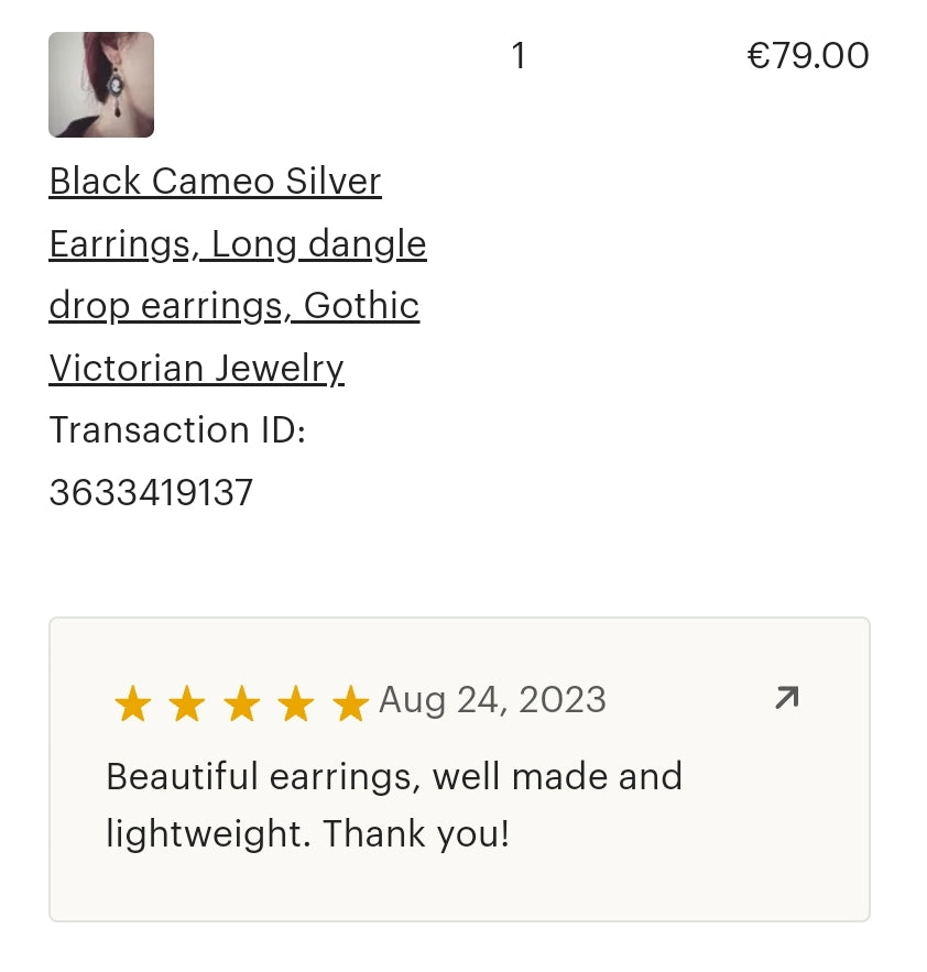Black Cameo Earrings