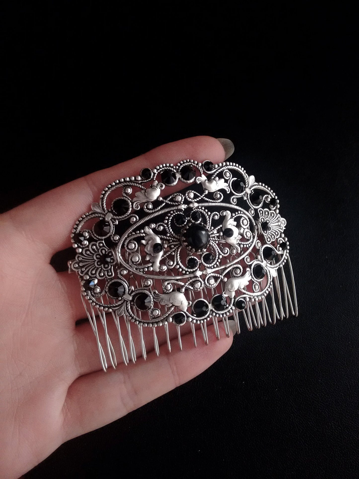Black Onyx Hair Comb