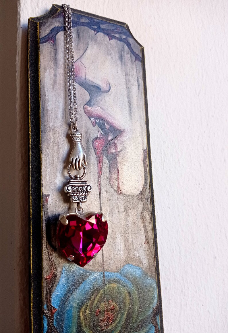 Fuchsia Heart Necklace