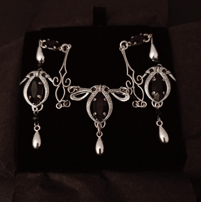 Black Swarovski Victorian Jewelry Set