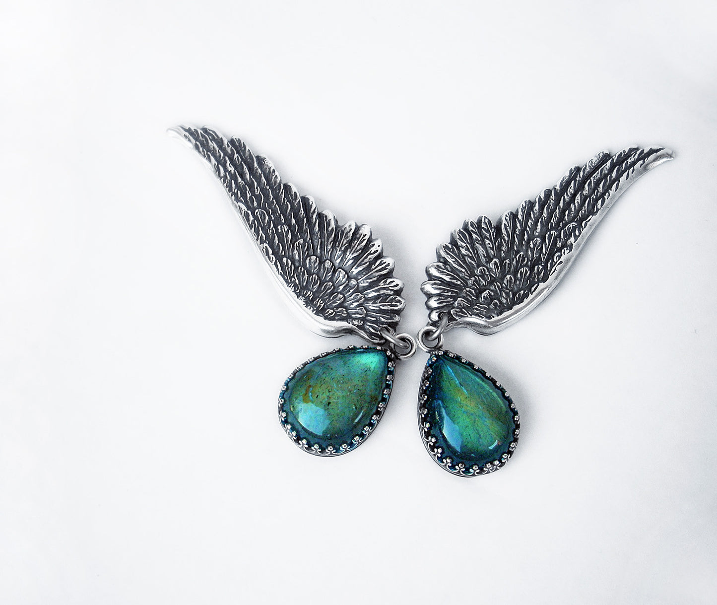 Labradorite Wing Earrings