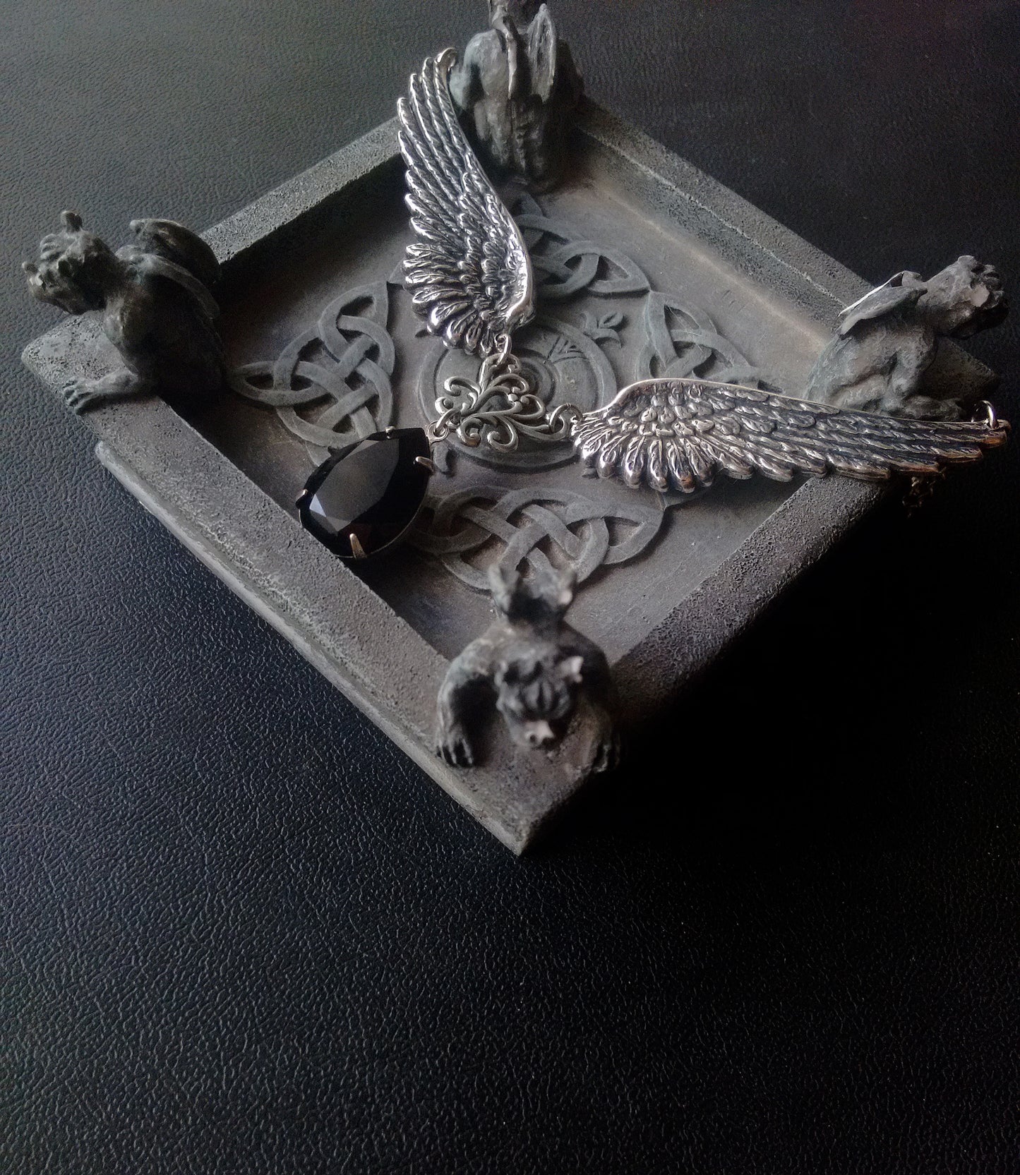 Silver Angel Wings Gothic Necklace
