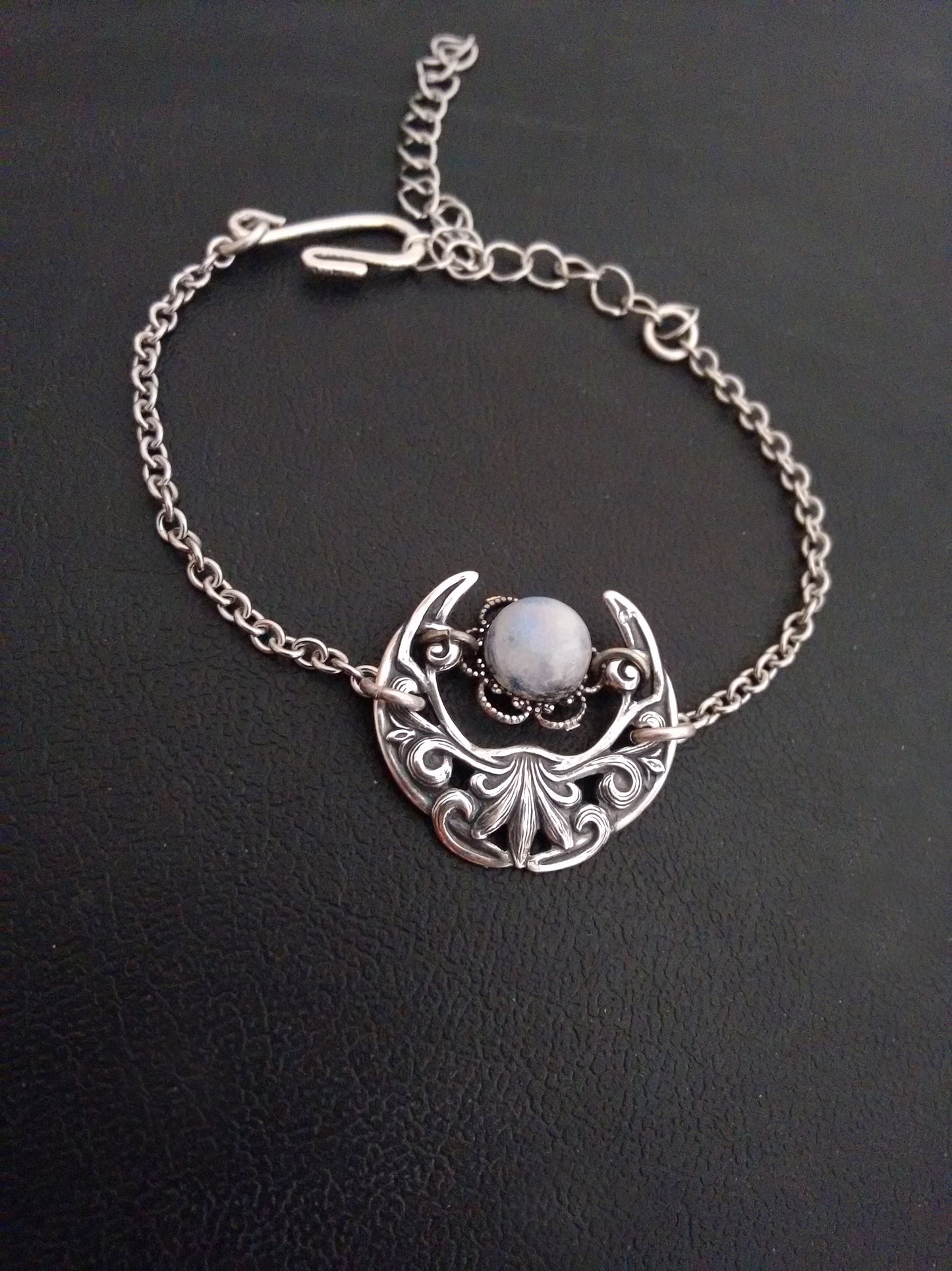 Moonstone Crescent Bracelet or Anklet