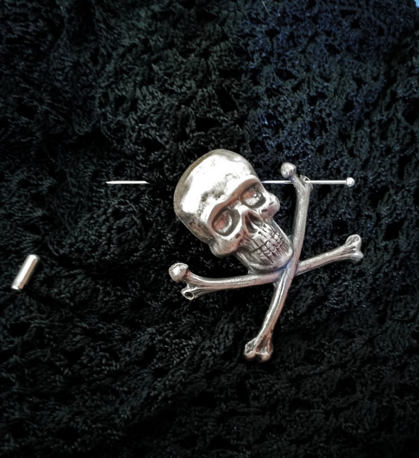 Crossbones Shawl Pin