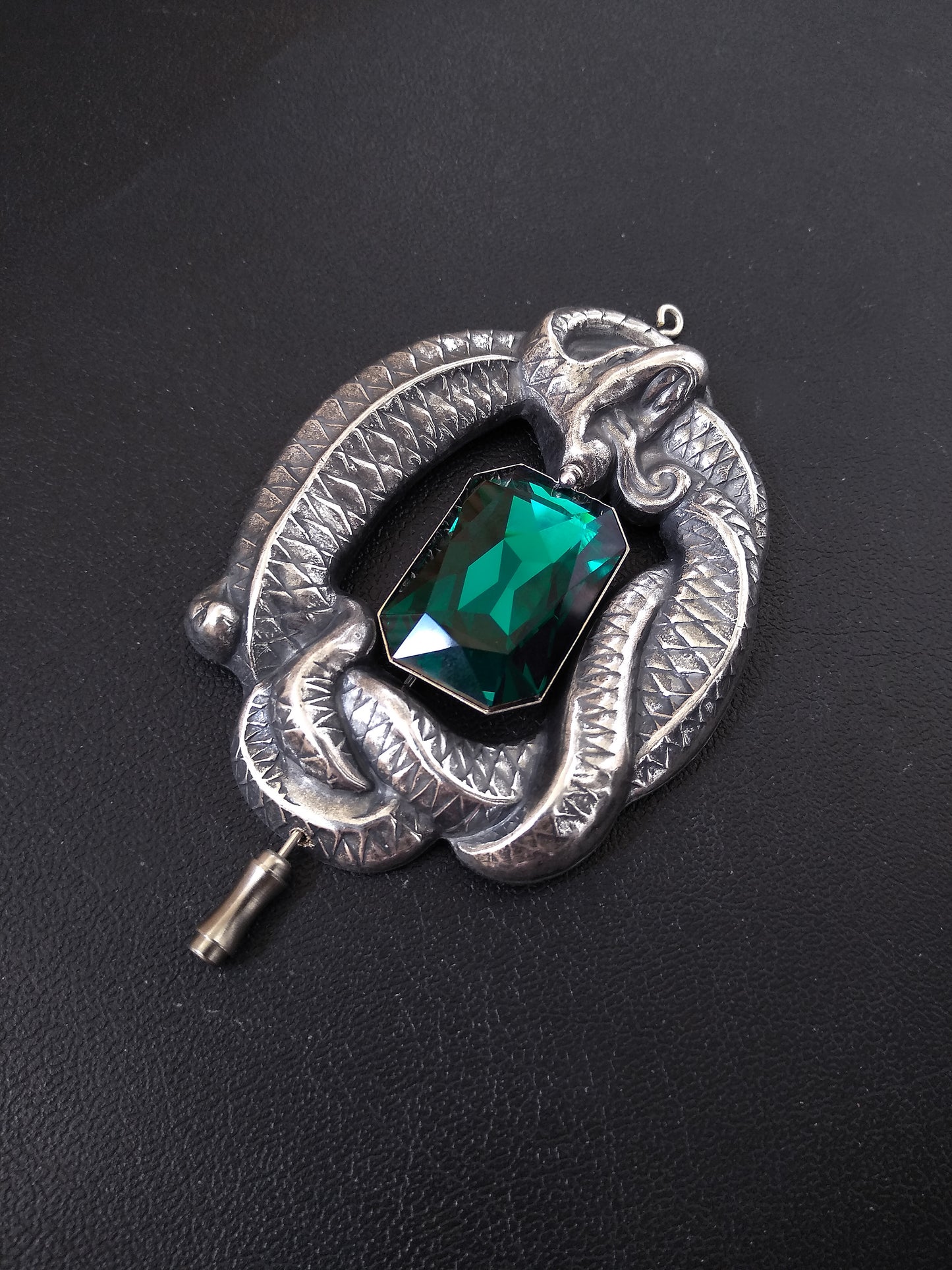 Green Swarovski snake Brooch