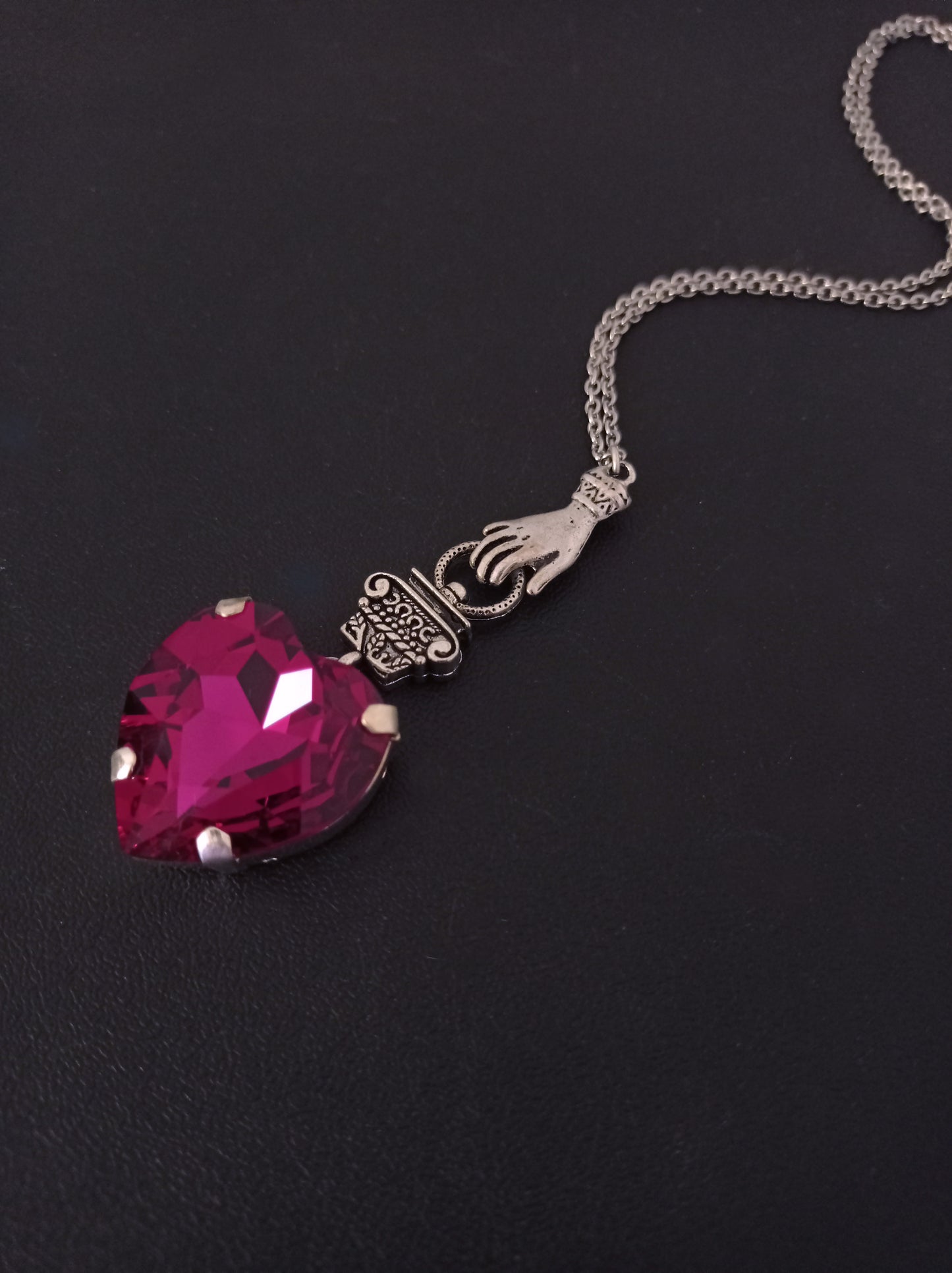 Fuchsia Heart Necklace