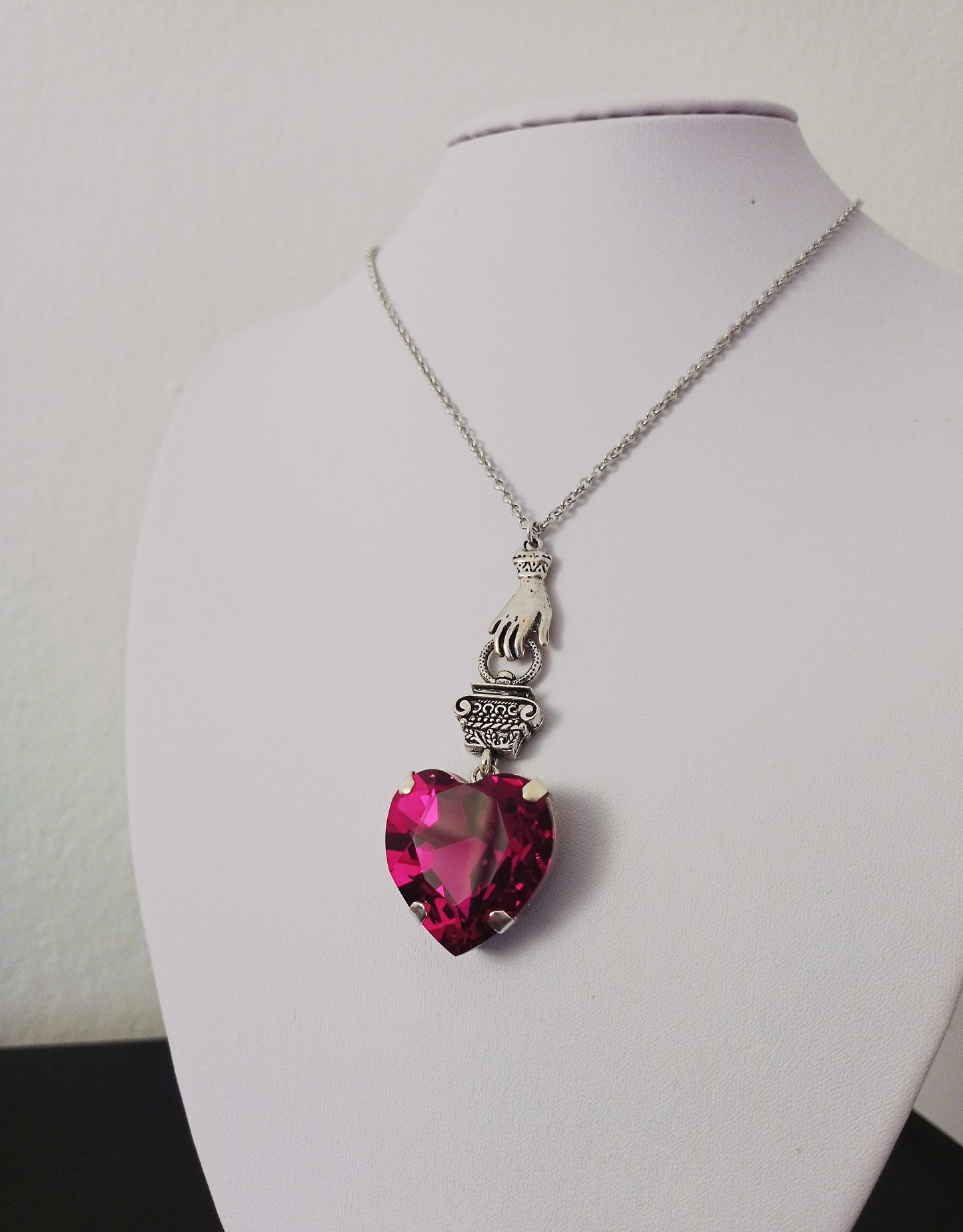 Fuchsia Heart Necklace