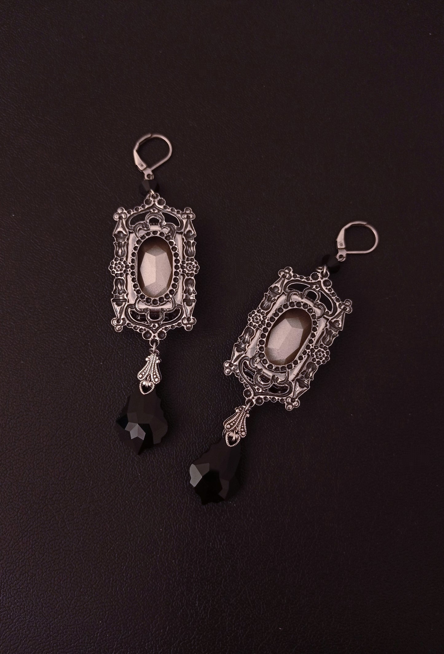 Burgundy Gothic Earrings