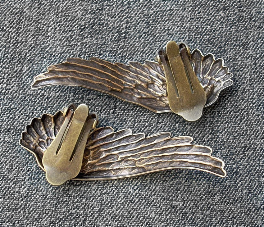 Brass Angel Wing Earrings - Aranwen's Jewelry
 - 3
