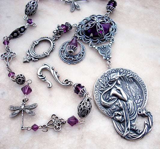 Purple Crystal Fantasy Necklace - Aranwen's Jewelry
 - 2