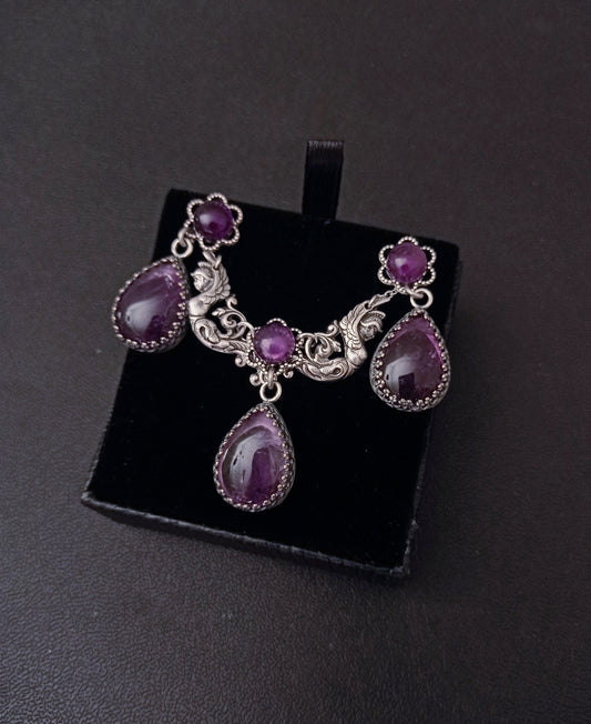 Amethyst Goddess Necklace and earrings set