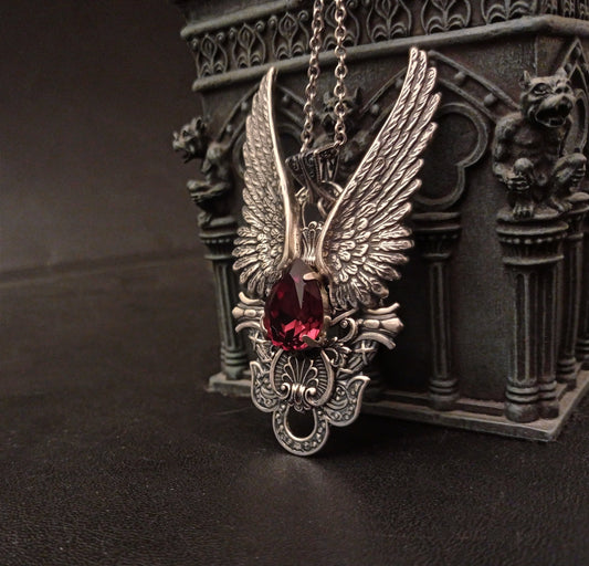 Burgundy Dark Angel Pendant
