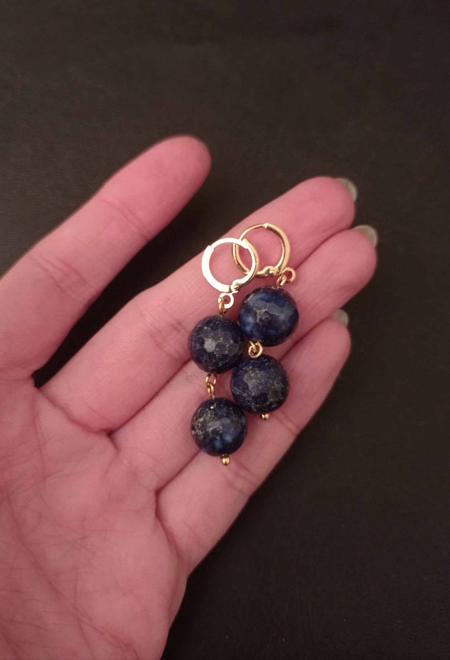 24K plated Lapis Earrings