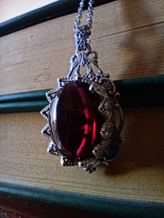 Natural Garnet Gothic Necklace
