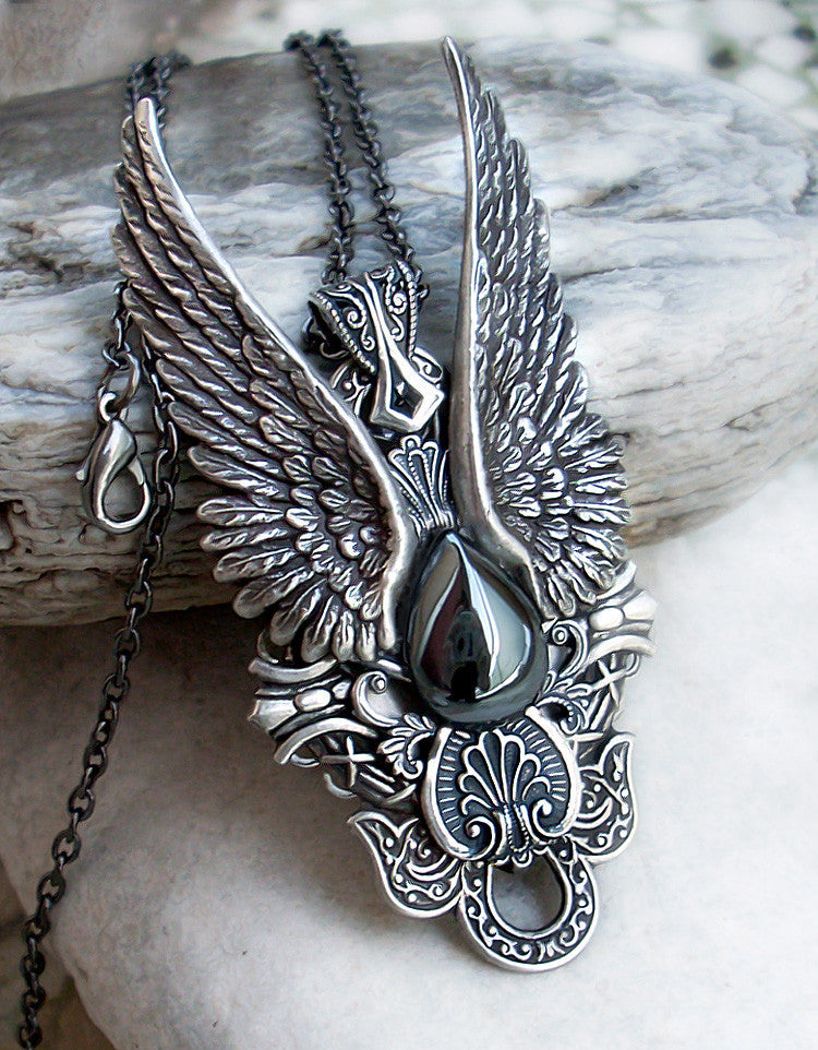 Dark Angel Wings Necklace