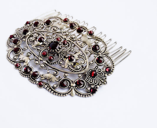 Garnet Hair Comb
