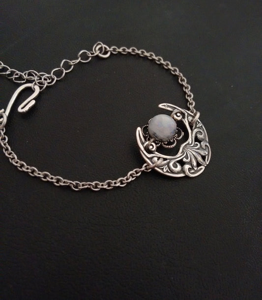 Moonstone Crescent Bracelet or Anklet