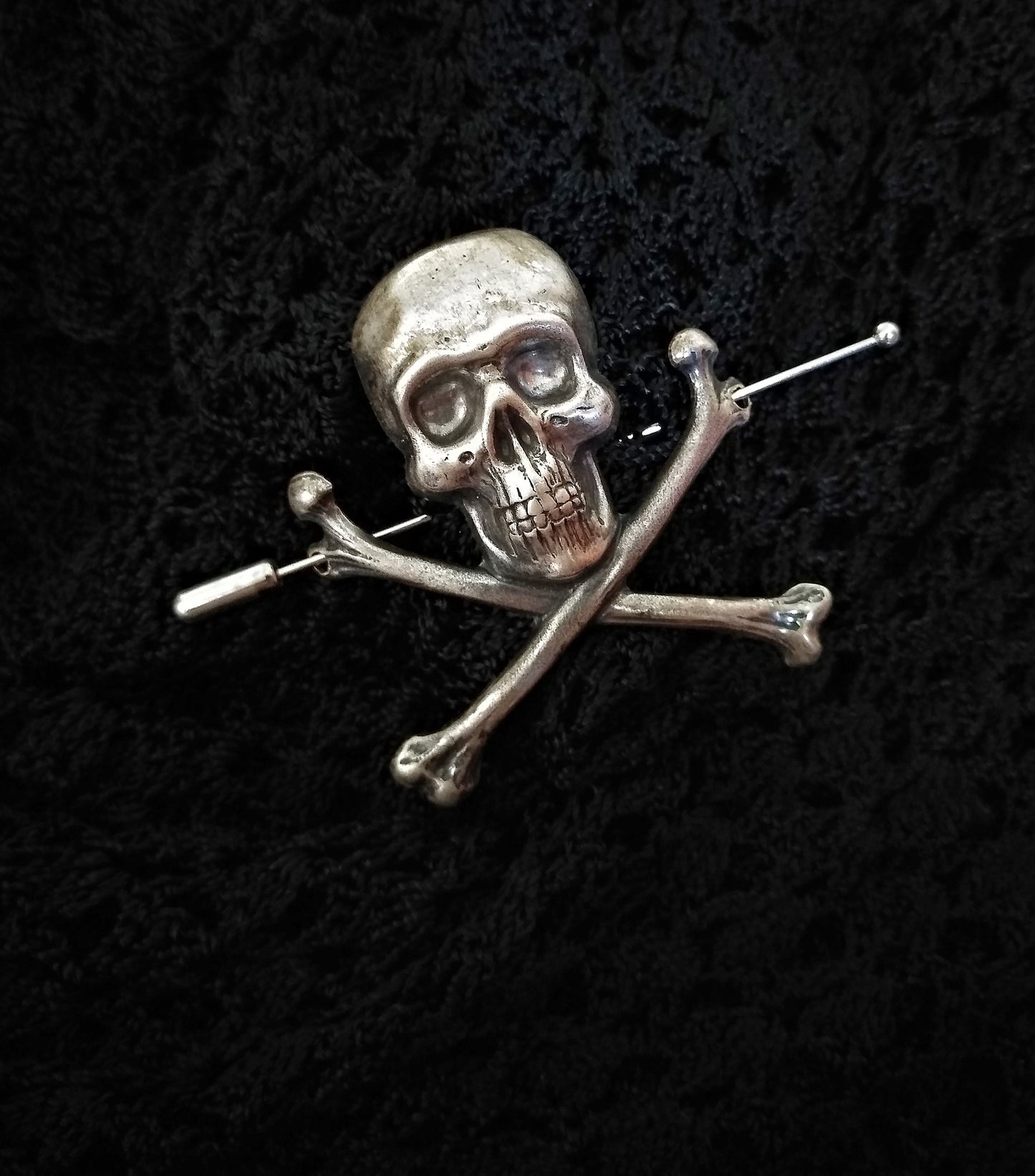 Crossbones Shawl Pin