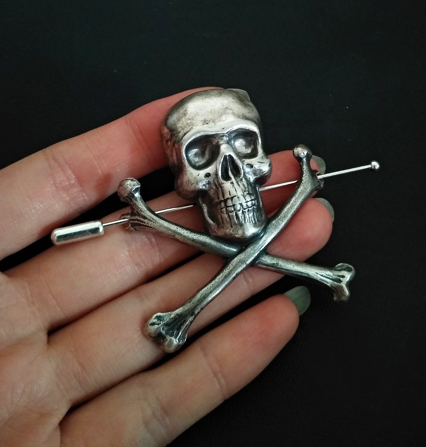 Crossbones Shawl Pin
