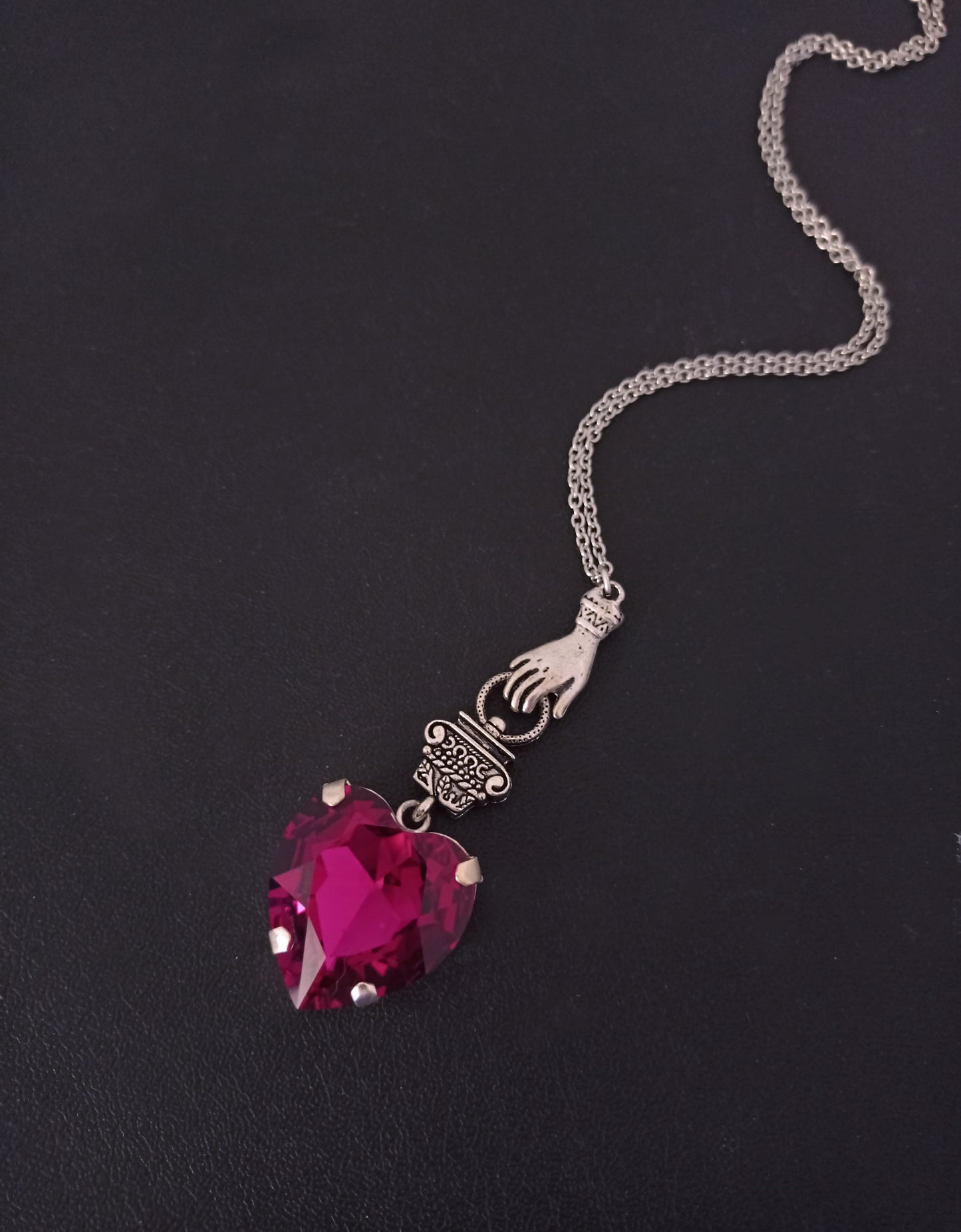 Fuchsia Heart Necklace