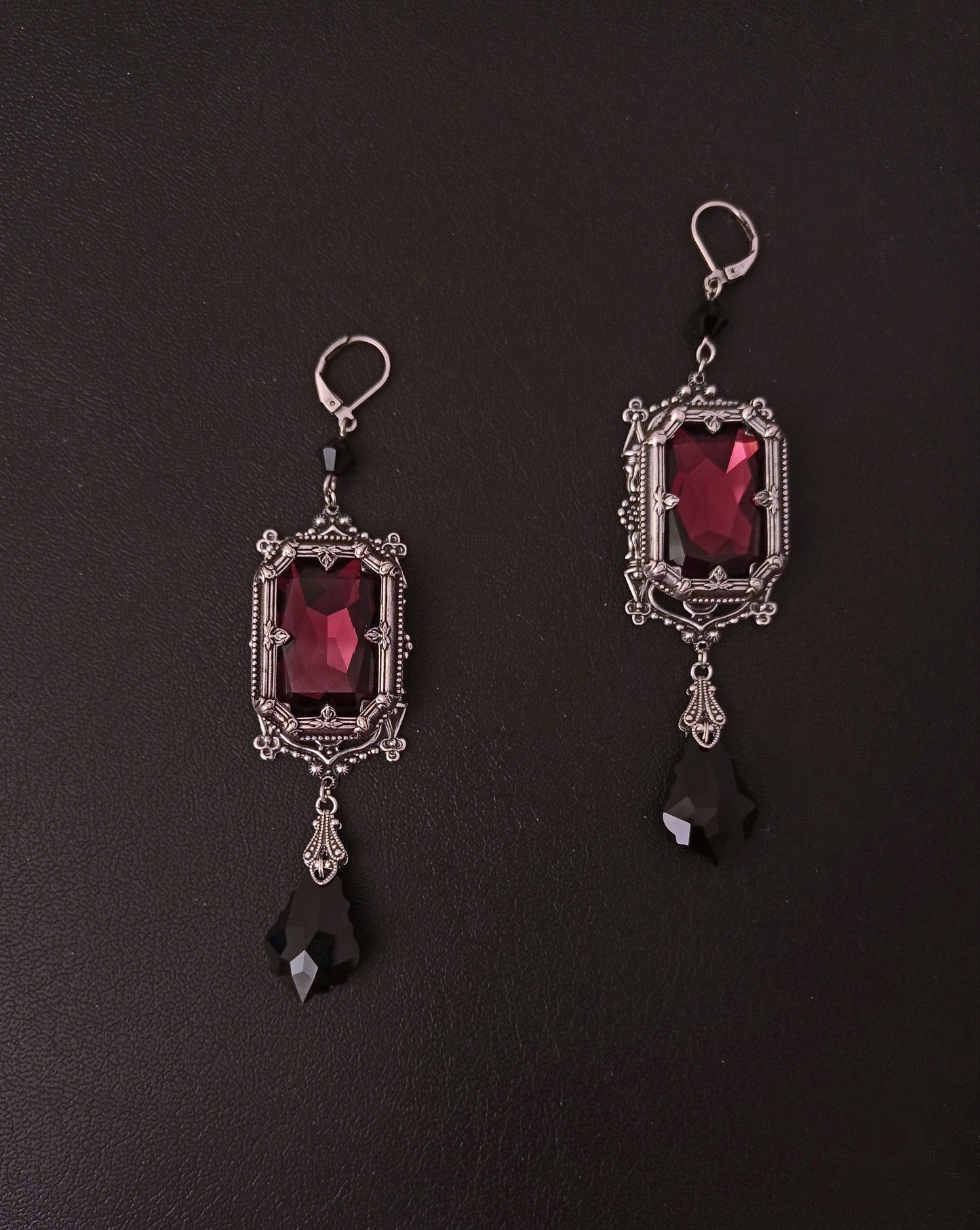 Burgundy Gothic Earrings