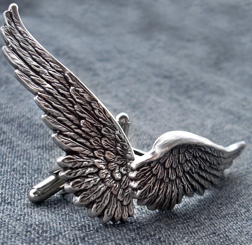 Silver Angel Wings Cufflinks - Aranwen's Jewelry
 - 3