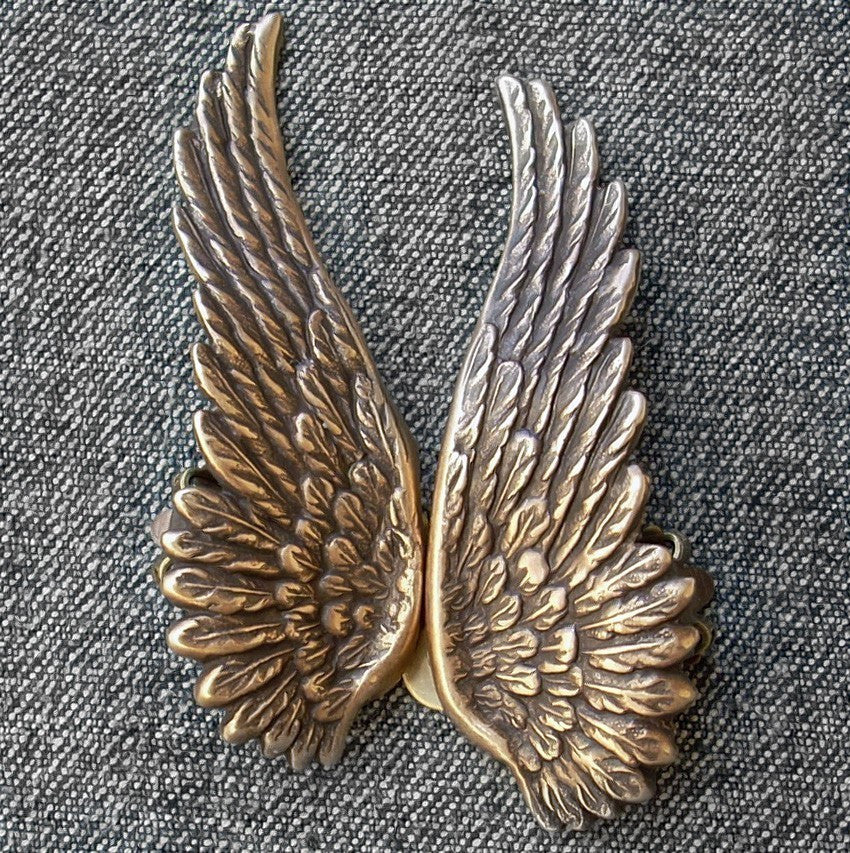Brass Angel Wing Earrings - Aranwen's Jewelry
 - 2