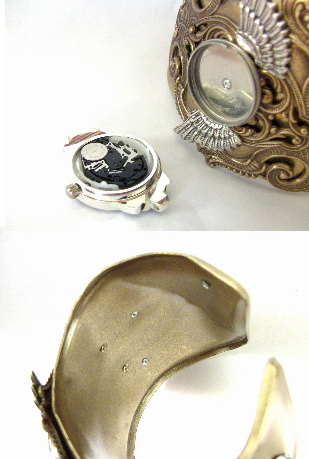 Brass Steampunk Watch Cuff -b - Aranwen's Jewelry
 - 6