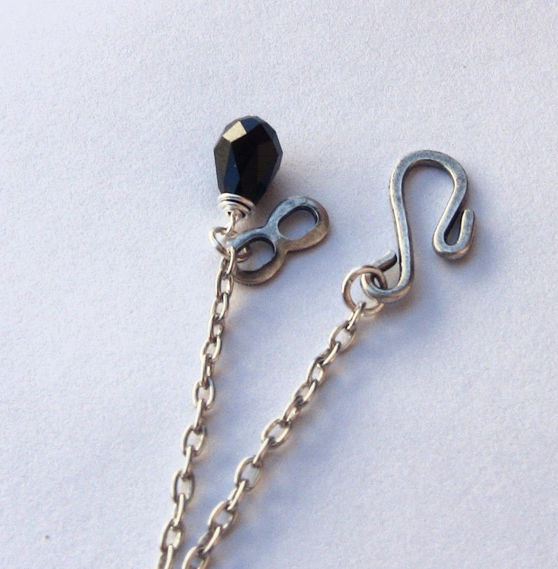 Victorian Black Crystal Drop Necklace - Aranwen's Jewelry
 - 4