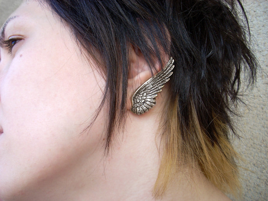 Brass Angel Wing Earrings - Aranwen's Jewelry
 - 4