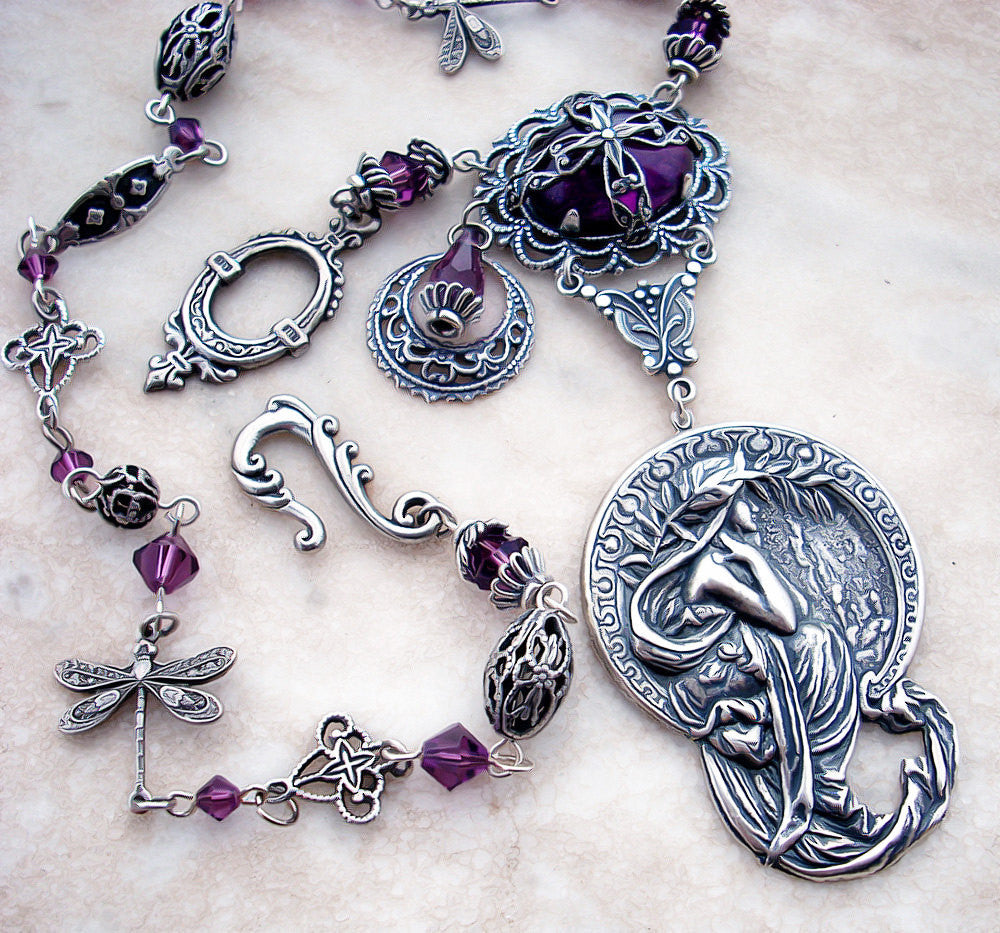 Purple Crystal Fantasy Necklace - Aranwen's Jewelry
 - 2