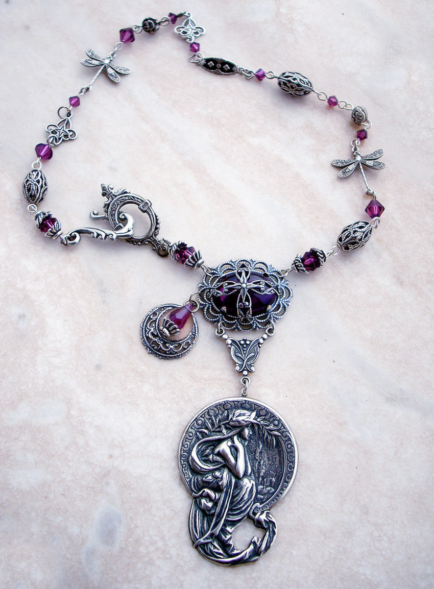 Purple Crystal Fantasy Necklace - Aranwen's Jewelry
 - 3